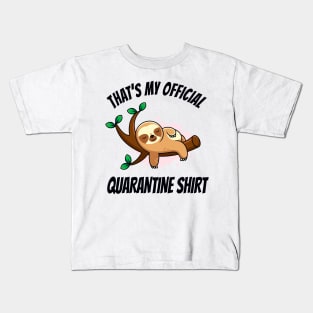 Official Quarantine Shirt Funny Sloth relaxing Kids T-Shirt